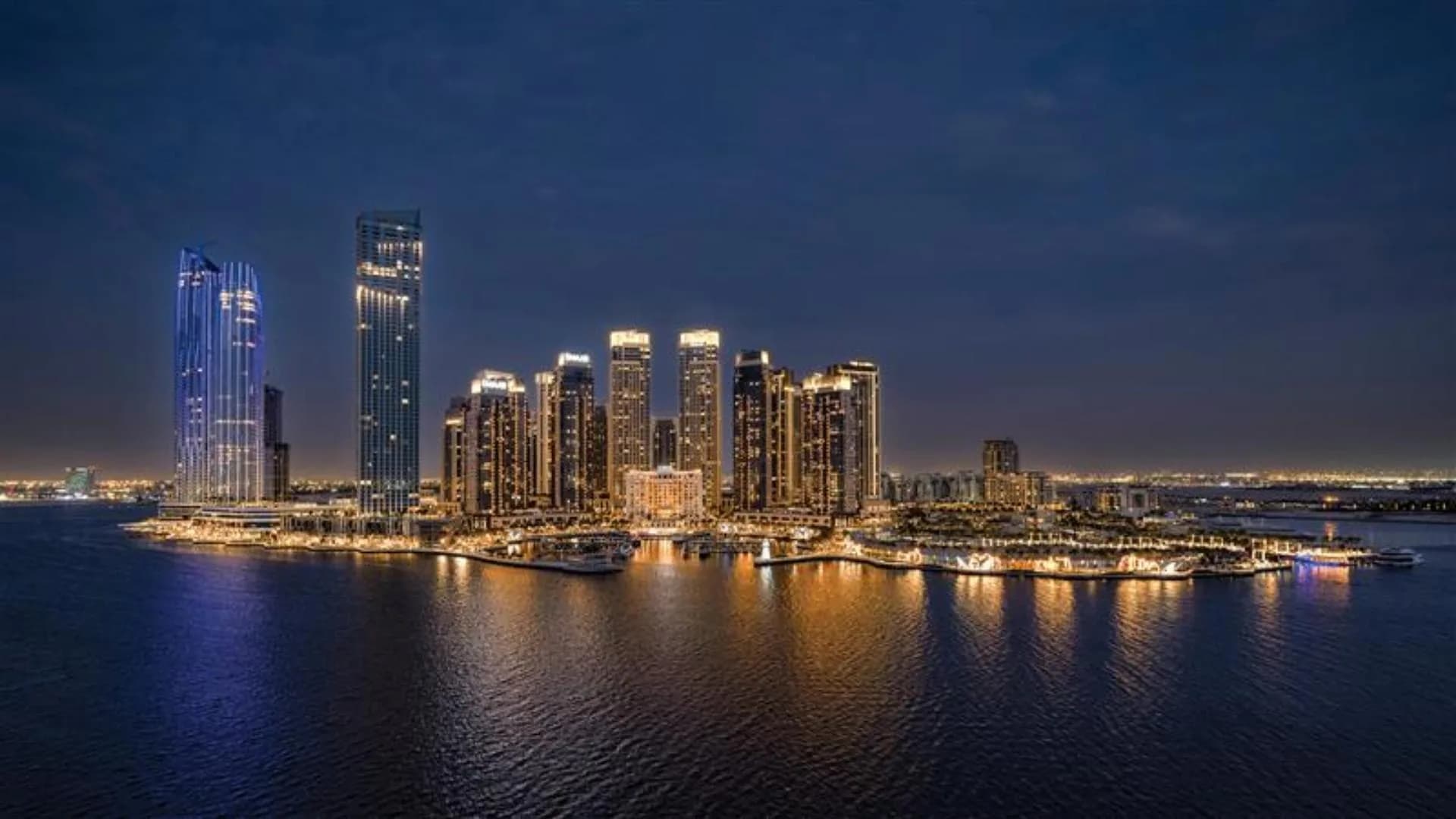 Dubai Creek Harbour at dusk