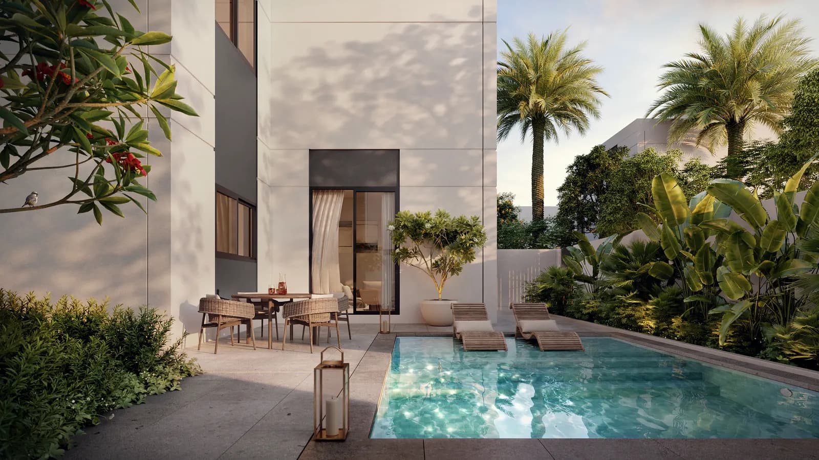 Al Ghadeer Gardens, render of the pool