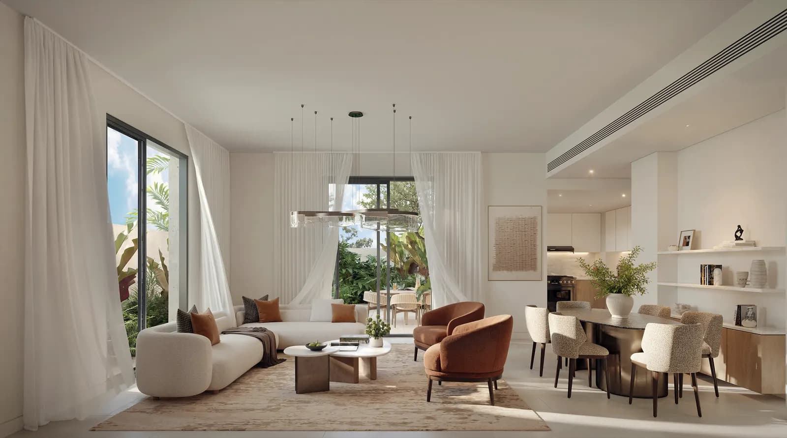 Al Ghadeer Gardens, render of a living room