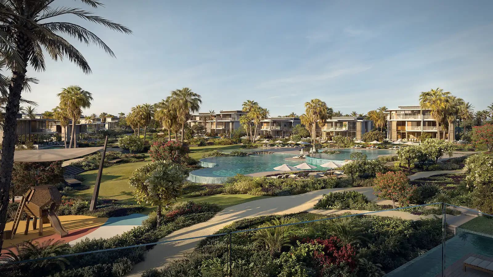 Bay Estate, render of a landscaped garden