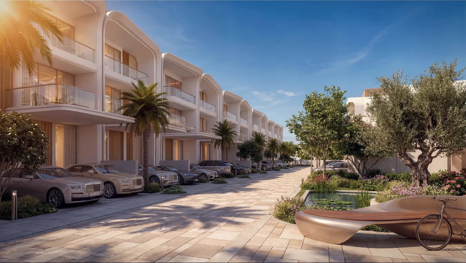 Greenz by Danube, render of a villa street