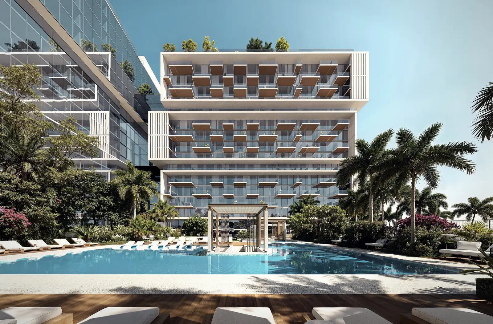 Raw District II, render of the pool deck