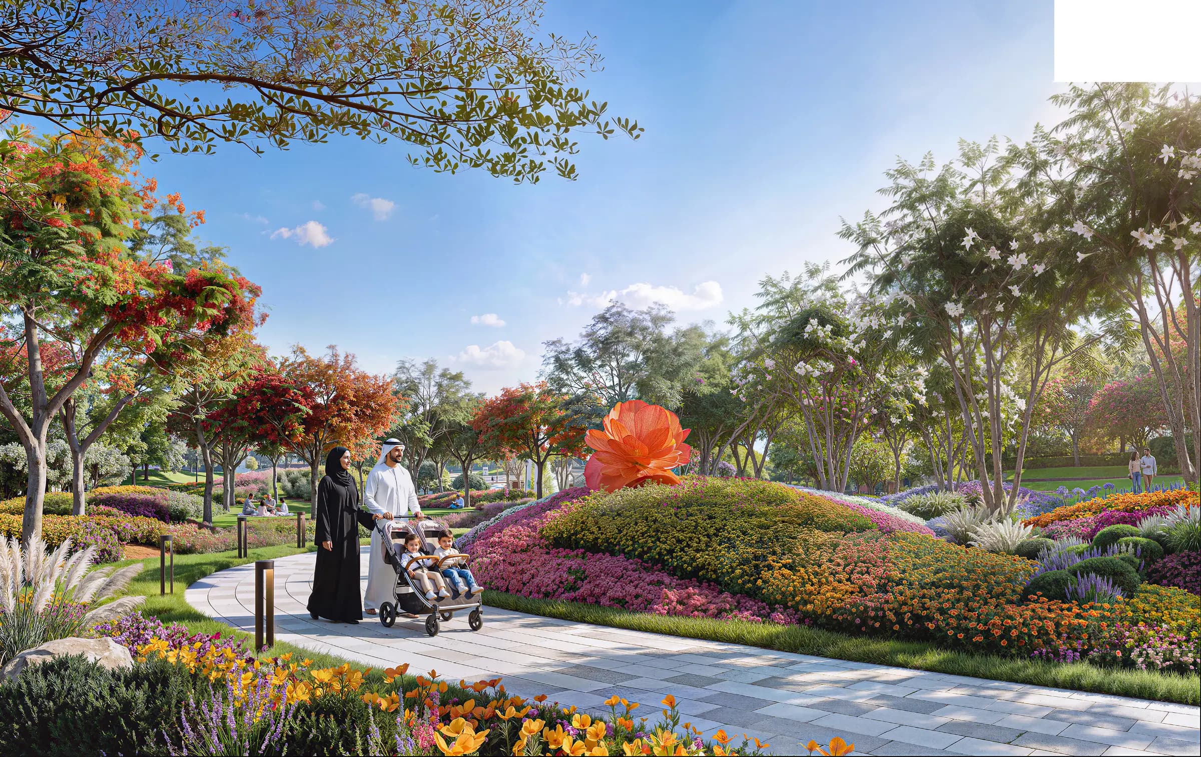 Azizi Bardini Park landscaping, render